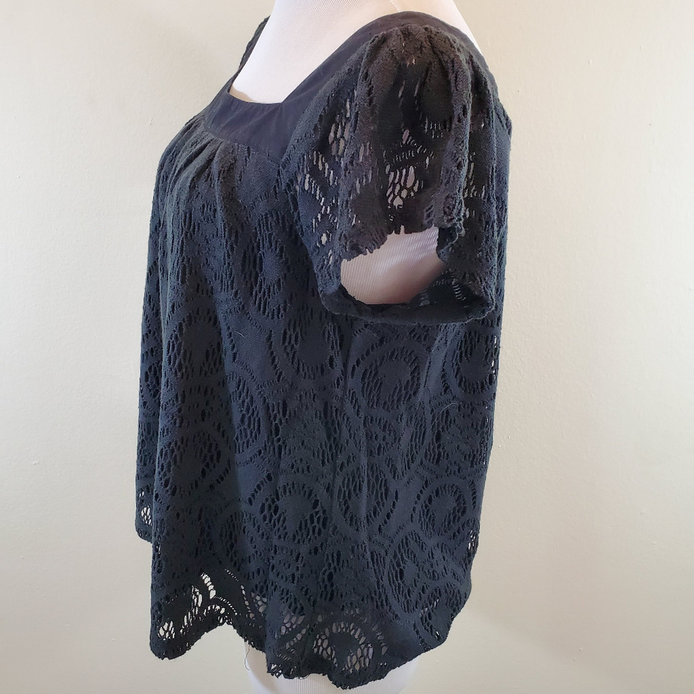 Michael Kors Black Lace Square Neck Top - Picture 3 of 4